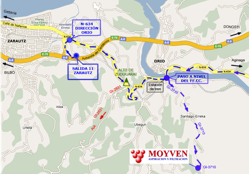 Mapa de localizaci�n de Moyven en Gipuzkoa