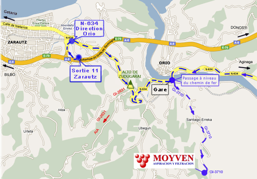 Plan pour arriver &agrave; Moyven: